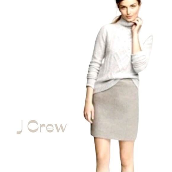 J Crew Classic Gray Wool Blend Academia Prep Career Pencil Skirt NWOT Size 10 - Picture 1 of 12